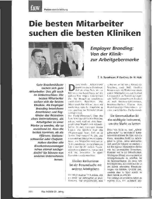 Vorschauseite 1: Die besten Mitarbeiter suchen die besten Kliniken