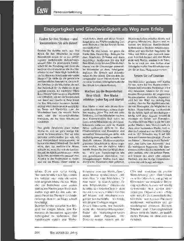 Vorschauseite 2: Die besten Mitarbeiter suchen die besten Kliniken