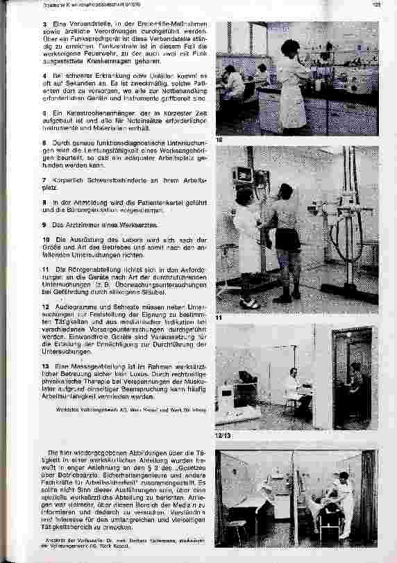 Vorschauseite 4: Die Arbeit in einer werksärztlichen Abteilung