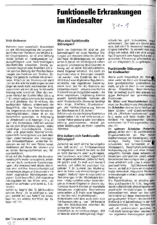 Vorschauseite 1: Funktionelle Erkrankungen im Kindesalter