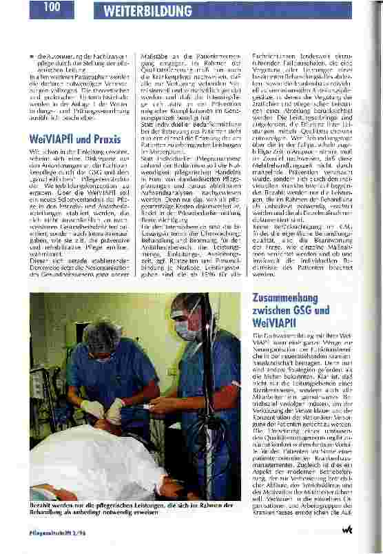 Vorschauseite 3: Arbeitszufriedenheit und patientengerechtes Arbeiten sind garantiert Fachweiterbildung Intensivpflege und Anästhesie