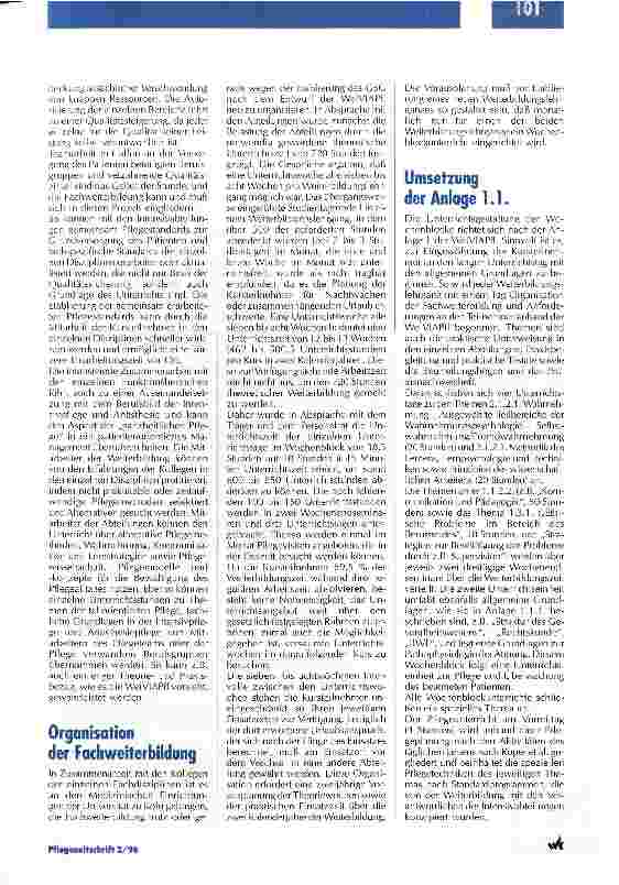 Vorschauseite 4: Arbeitszufriedenheit und patientengerechtes Arbeiten sind garantiert Fachweiterbildung Intensivpflege und Anästhesie