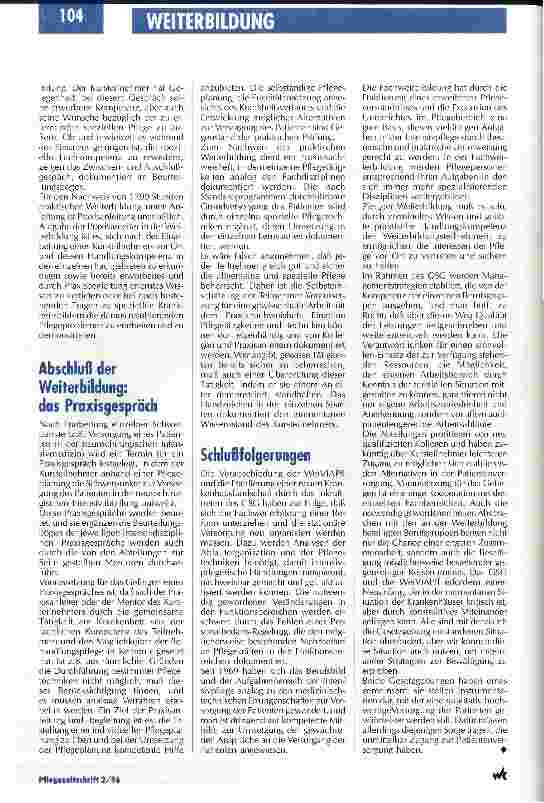 Vorschauseite 6: Arbeitszufriedenheit und patientengerechtes Arbeiten sind garantiert Fachweiterbildung Intensivpflege und Anästhesie
