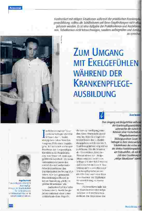 Vorschauseite 1: Zum Umgang mit Ekelgefühlen während der Krankenpflegeausbildung