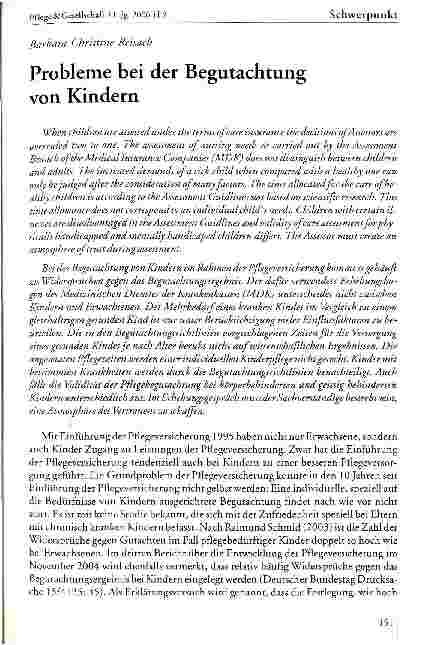 Vorschauseite 1: Probleme bei der Begutachtung von Kindern