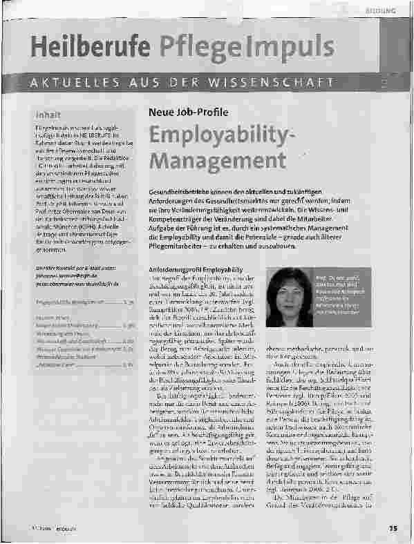 Vorschauseite 1: Neue Job-Profile - Employability Management