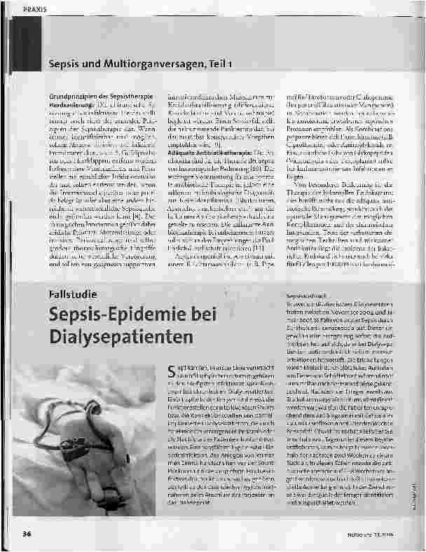 Vorschauseite 3: Sepsis und Multiorganversagen,Teil 1 - Strategien gegen ein gravierendes Problem