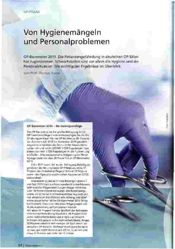 Vorschauseite 1: Von Hygienemängeln und Personalproblemen
