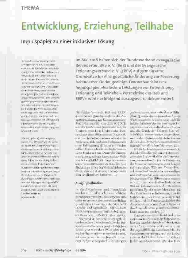 Vorschauseite 1: Entwicklung, Erziehung, Teilhabe