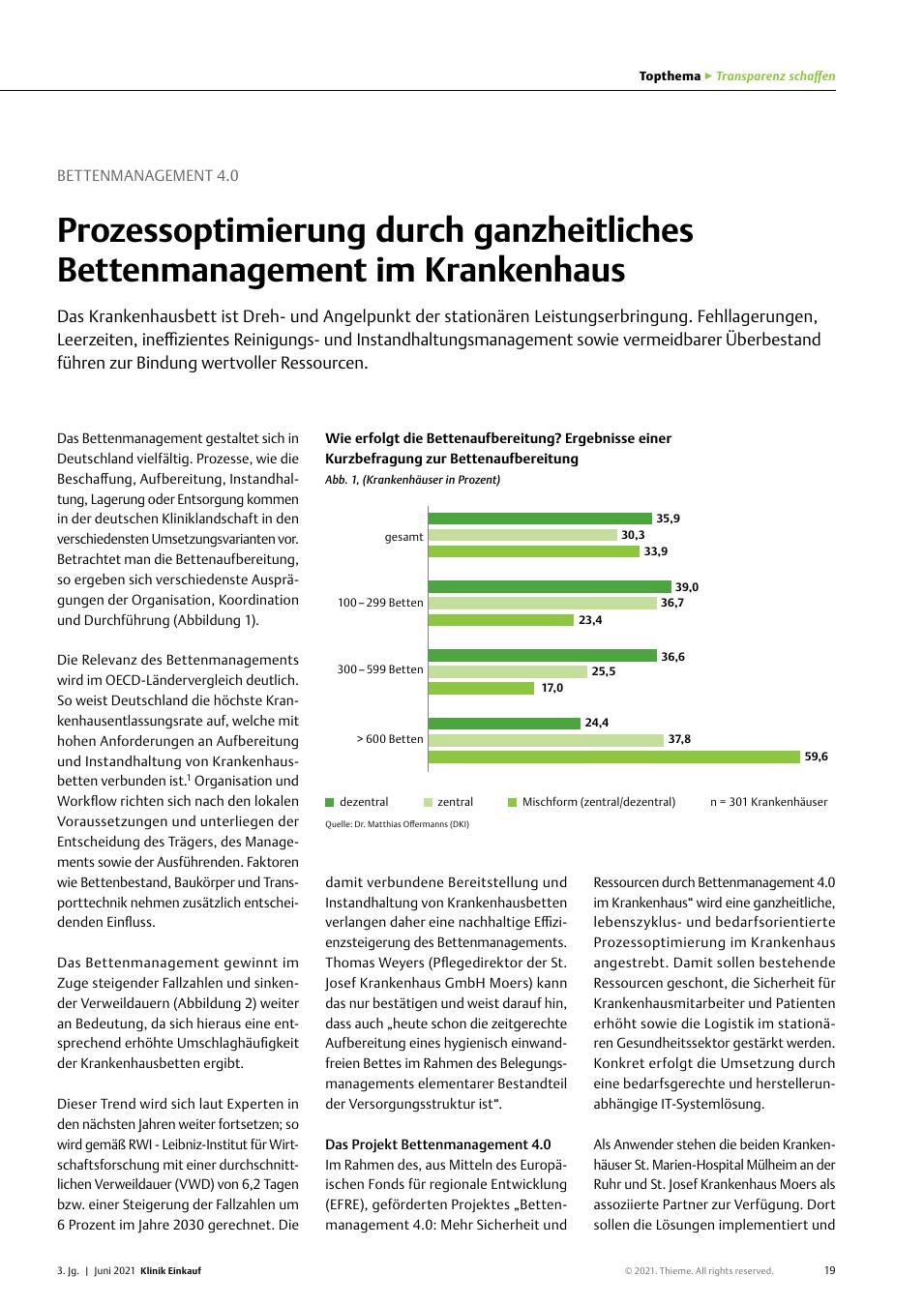 Vorschauseite 1: Bettenmanagement 4. 0: Prozessoptimierung durch ganzheitliches Bettenmanagement im Krankenhaus