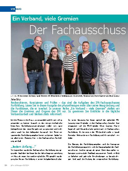 Vorschauseite 1: Ein Verband, viele Gremien. Der Fachausschuss Fortbildung.