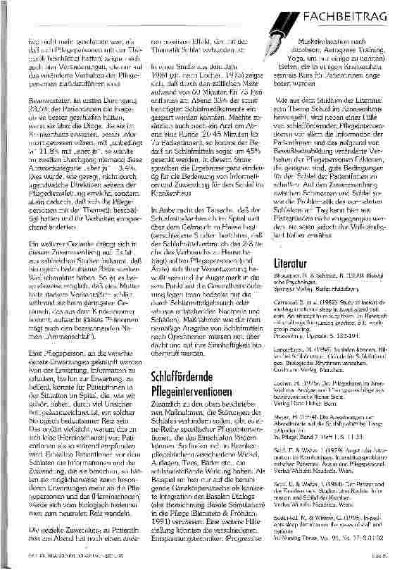 Vorschauseite 3: Bedingungen für den Schlaf der PatientInnen aus Sicht der Pflege