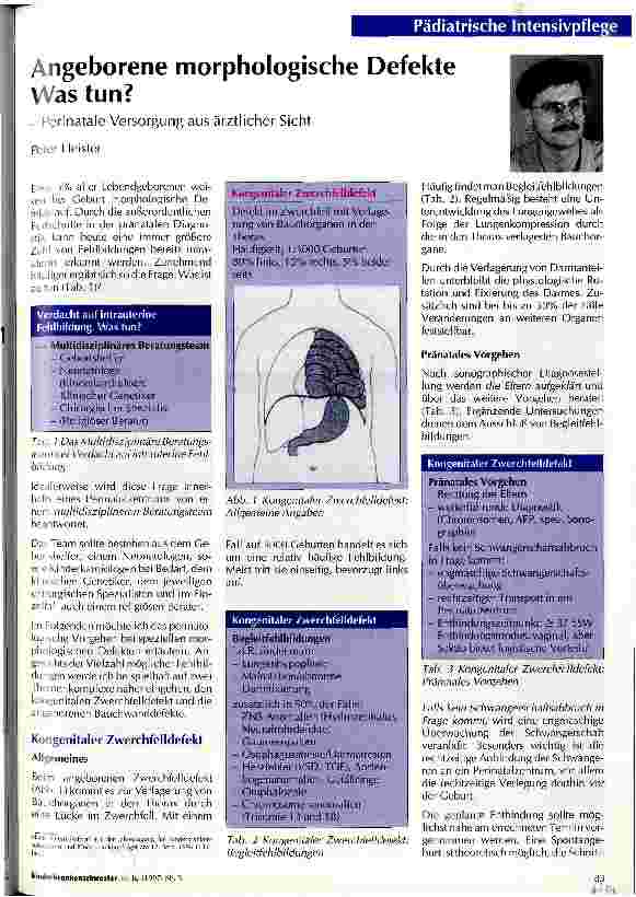 Vorschauseite 1: Angeborene morphologische Defekte Was tun?