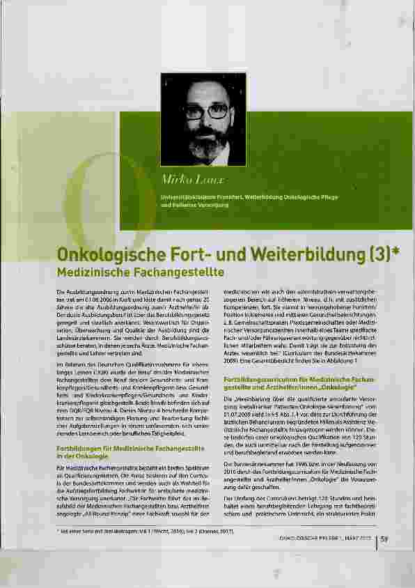 Vorschauseite 1: Onkologische Fortund Weiterbildung (3)