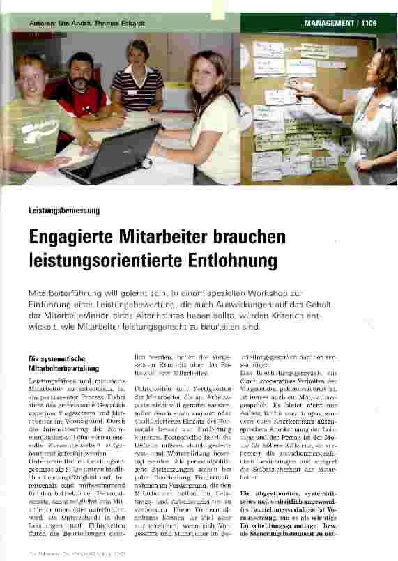 Vorschauseite 1: Engagierte Mitarbeiter brauchen leistungsorientierte Entlohnung