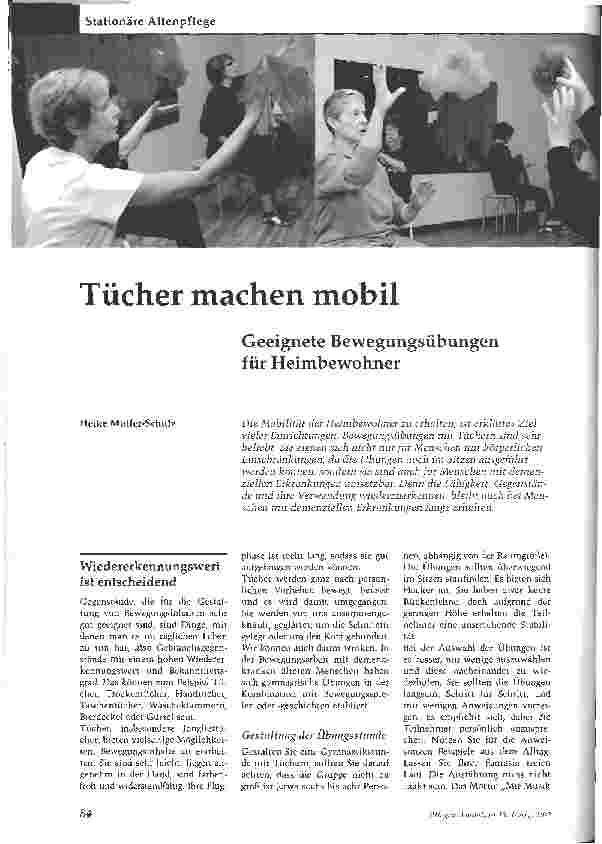 Vorschauseite 1: Tücher machen mobil - Geeignete Bewegungsübungen für Heimbewohner