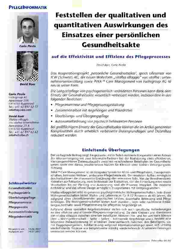 Vorschauseite 1: Feststellen der qualitativen und quantitativen Auswirkungen des Einsatzes einer persönlichen Gesundheitsakte