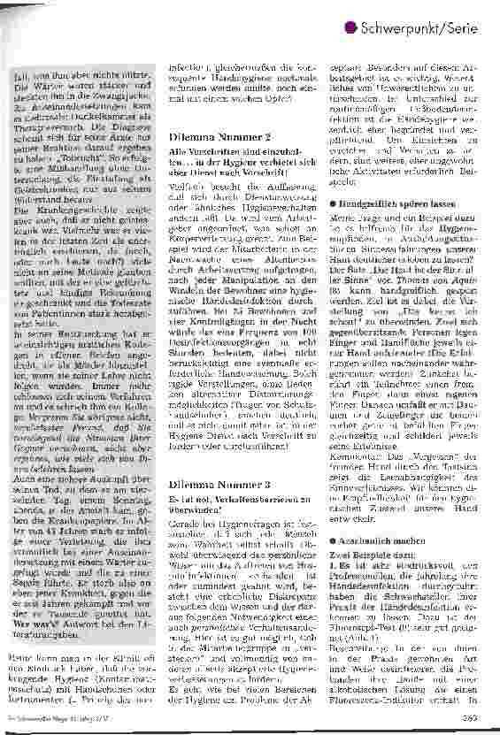 Vorschauseite 2: Der dauerhafte Konflikt Händehygiene Ethisch verantwortliches Handeln in einem wichtigen Bereich der Krankenhaushygiene - 1. Teil