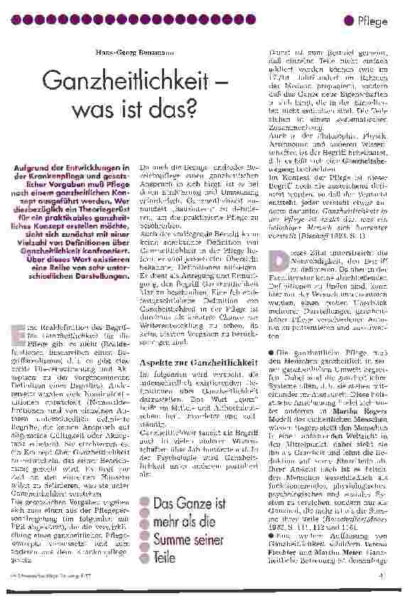 Vorschauseite 1: Ganzheitlichkeit - was ist das?