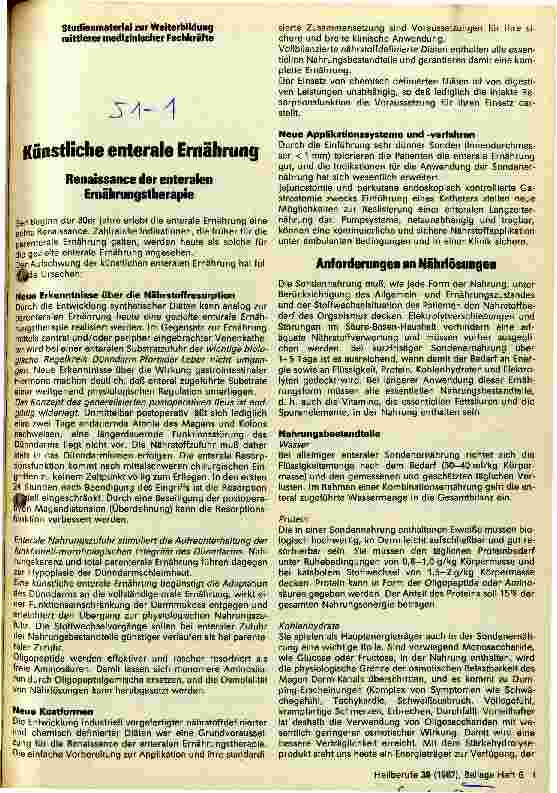 Vorschauseite 1: Künstliche enterale Ernährung