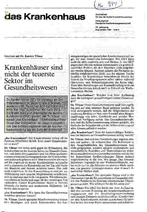 Vorschauseite 1: Krankenhäuser sind nicht der teuerste Sektor im Gesundheitswesen