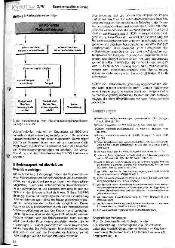 Vorschauseite 5: Finanzierung von Rationalisierungsinvestitionen nach § 18 b KHG