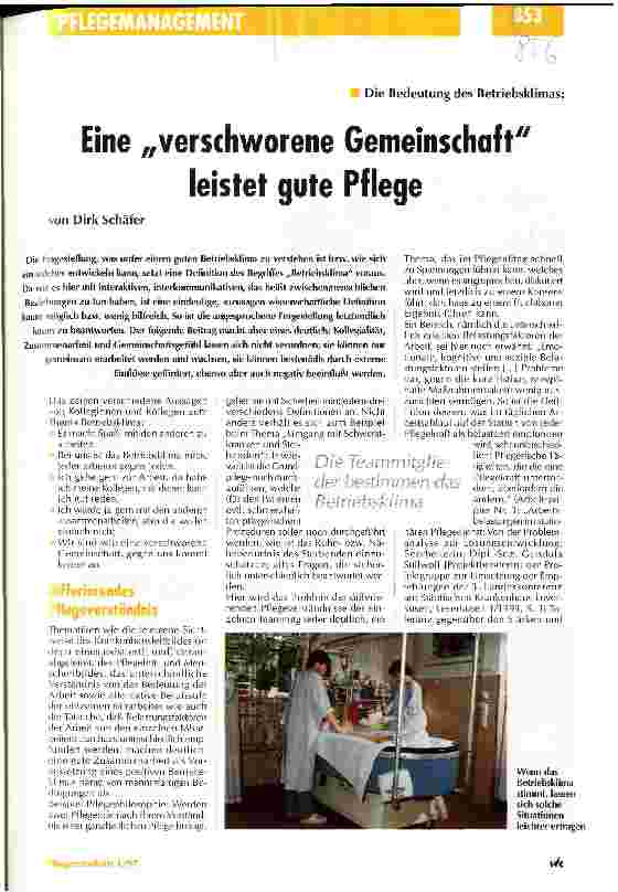 Vorschauseite 1: Eine verschworene Gemeinschaft leistet gute Pflege