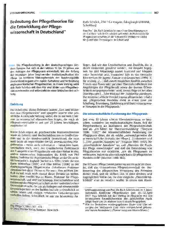 Vorschauseite 1: Bedeutung der Pflegetheorien für die Entwicklung der Pflegewissenschaft in Deutschland