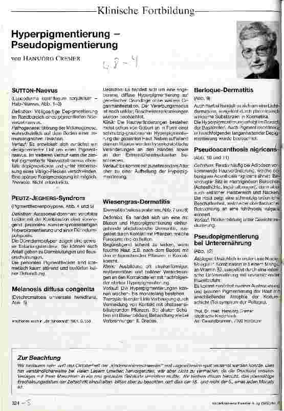 Vorschauseite 1: Hyperpigmentierung - Pseudopigmentierung