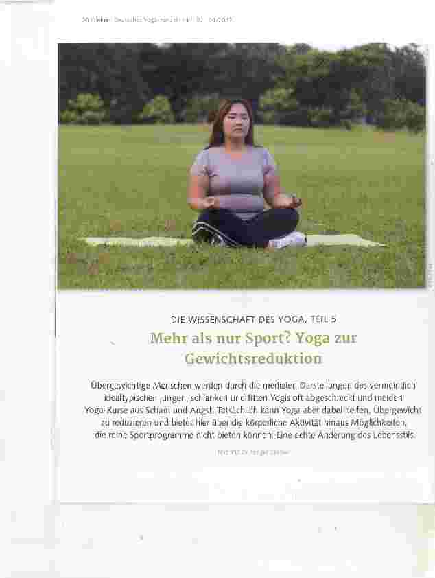Vorschauseite 1: DIE WISSENSCHAFT DES YOGA, TEIL 5 Mehr als nur Sport? Yoga zur Gewichtsreduktion