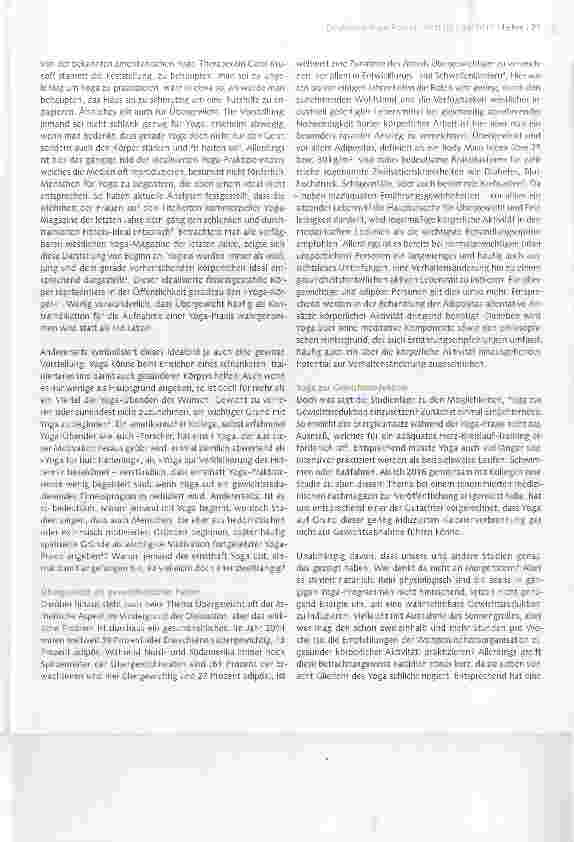Vorschauseite 2: DIE WISSENSCHAFT DES YOGA, TEIL 5 Mehr als nur Sport? Yoga zur Gewichtsreduktion