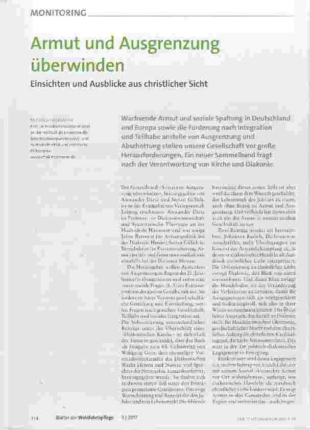 Vorschauseite 1: Armut und Ausgrenzung überwinden