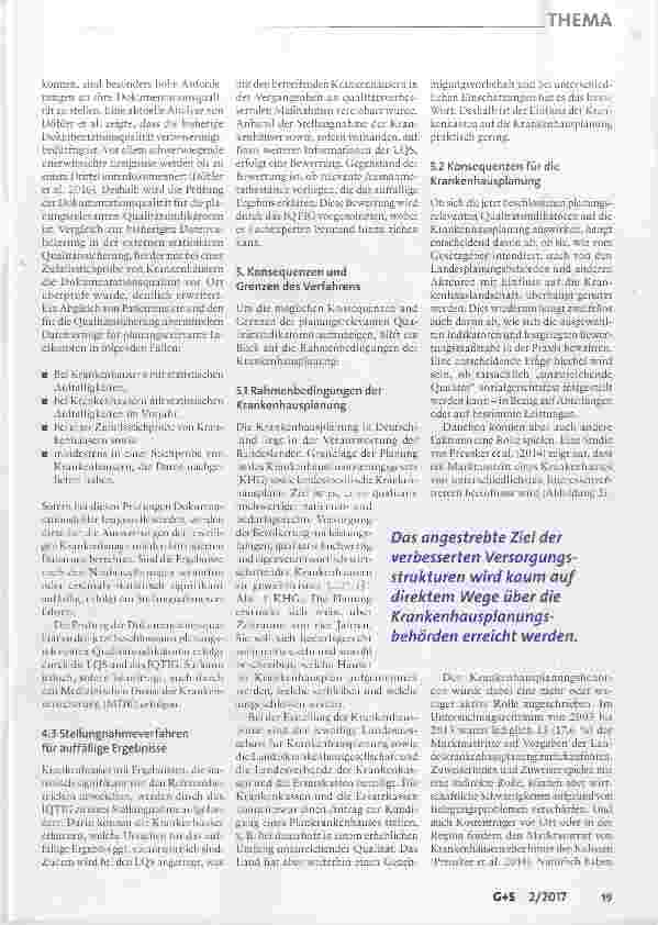 Vorschauseite 4: Qualitätssicherung und Krankenhausplanung