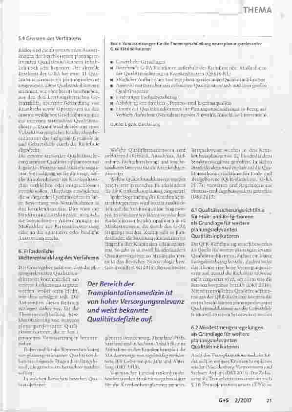 Vorschauseite 6: Qualitätssicherung und Krankenhausplanung