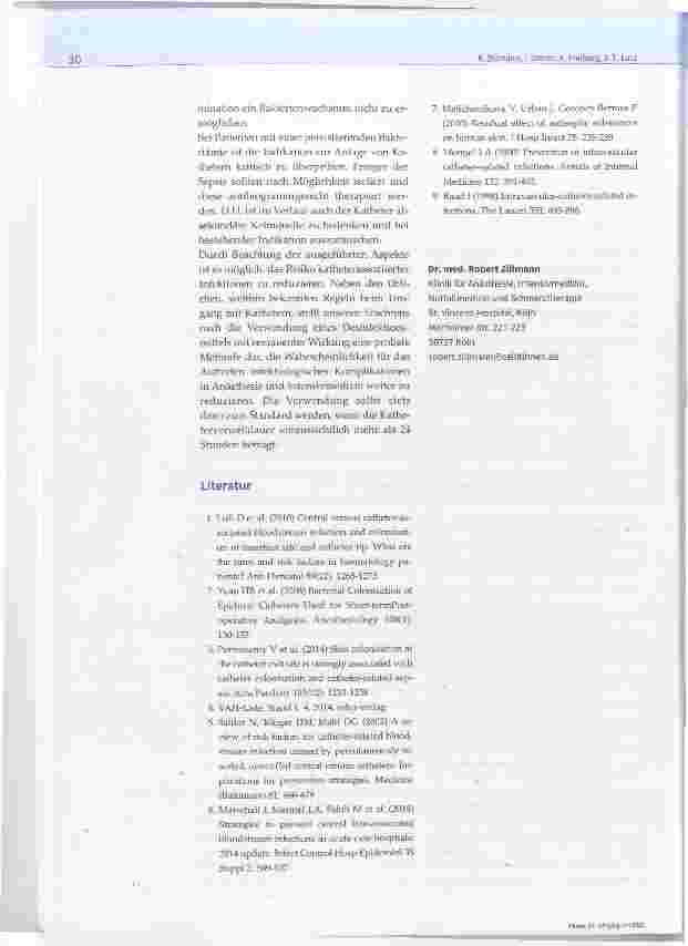 Vorschauseite 4: Hautdesinfektion bei der Anlage von Kathetern Vergleich von Hautdesinfektionsmitteln mit und ohne Remanenzeffekt
