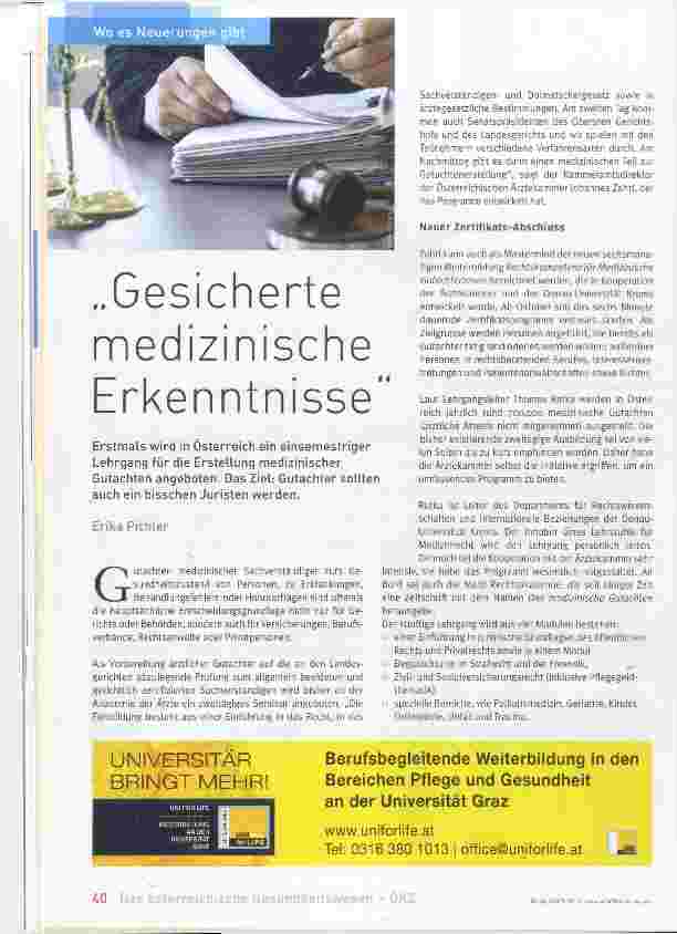 Vorschauseite 1: Gesicherte medizinische Erkenntnisse
