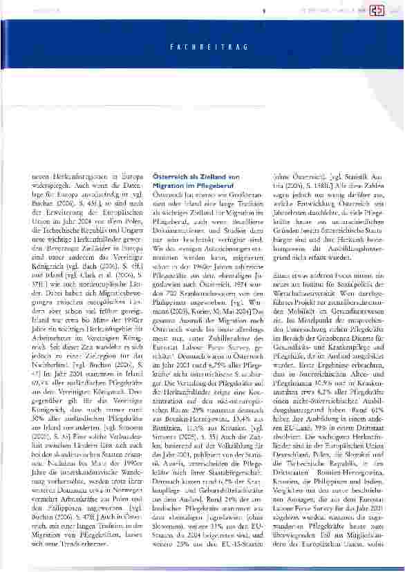 Vorschauseite 2: Migration von Pflegekräften: Österreichische und europäische Trends und Perspektiven