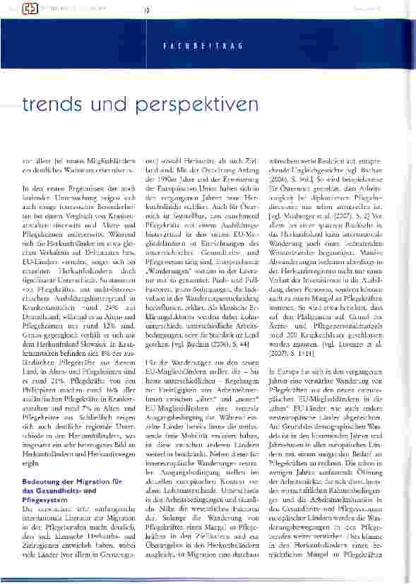 Vorschauseite 3: Migration von Pflegekräften: Österreichische und europäische Trends und Perspektiven