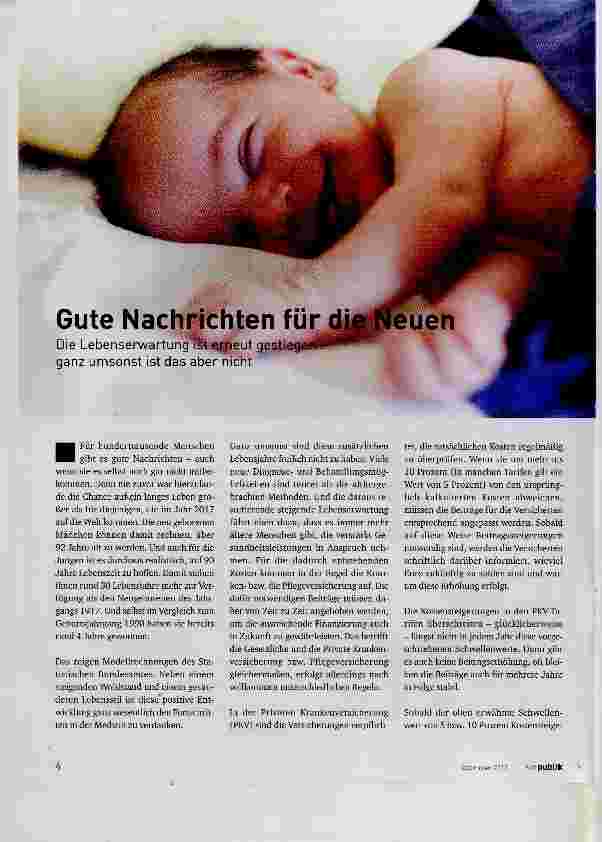 Vorschauseite 1: Gute Nachrichten für die Neuen