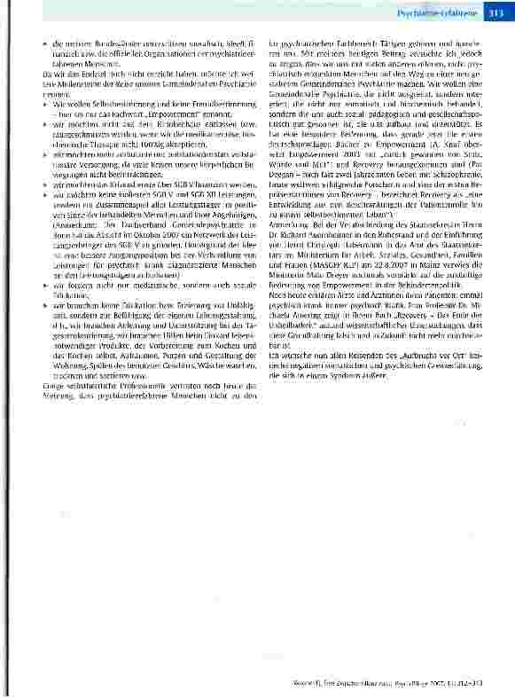Vorschauseite 2: Eine Zwischenbilanz zur Gemeindenahen Psychiatrie Aufbruch vor Ort