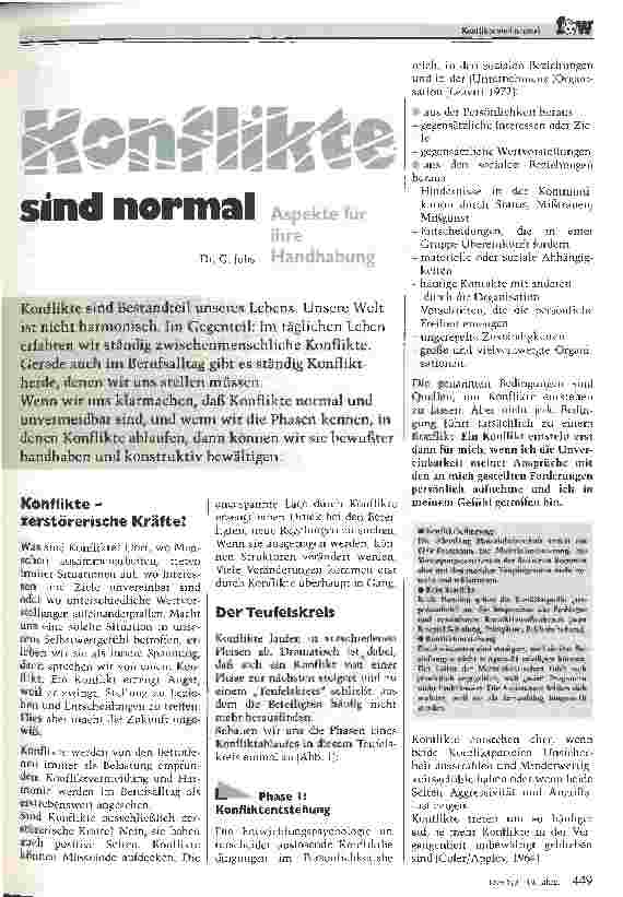 Vorschauseite 1: Konflikte sind normal Aspekte für ihre Handhabung