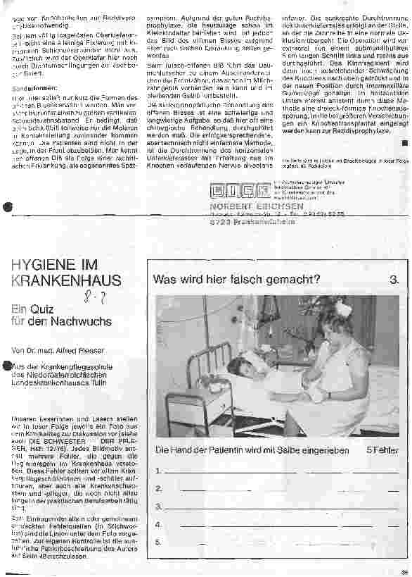 Vorschauseite 1: Hygiene im Krankenhaus Ein Quiz für den Nachwuchs