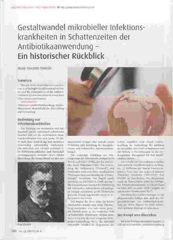Vorschauseite 1: Gestaltwandel mikrobieller Infektionskrankheiten in Schattenzeiten der Antibiotikaanwendung Ein historischer Rückblick