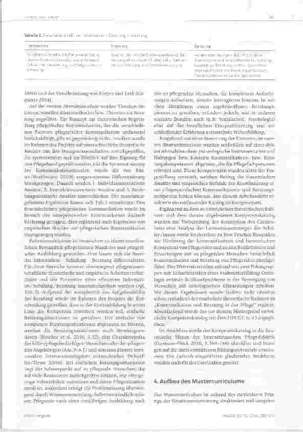 Vorschauseite 3: Entwicklung eines Nationalen Mustercurriculums „Kommunikative Kompetenz in der Pflege“