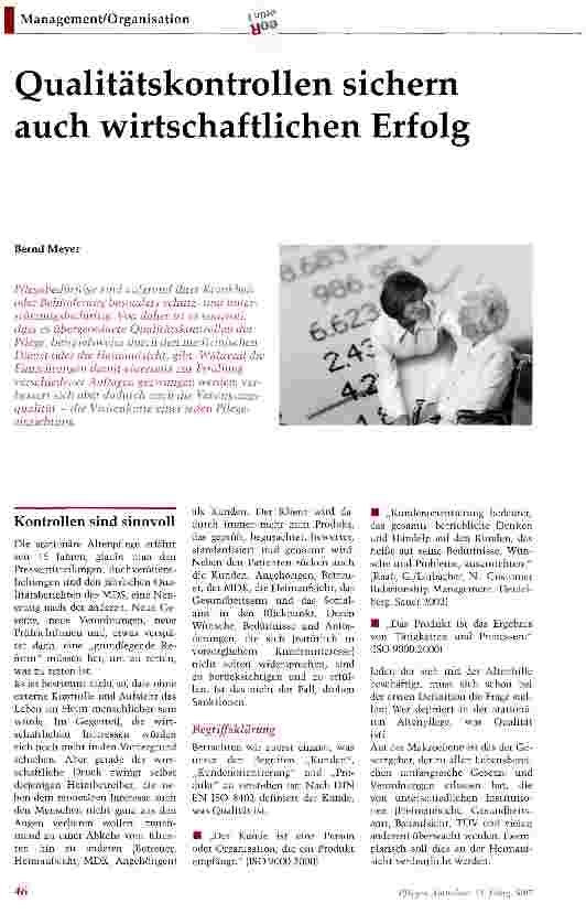 Vorschauseite 1: Qualitätskontrollen sichern auch wirtschaftlichen Erfolg