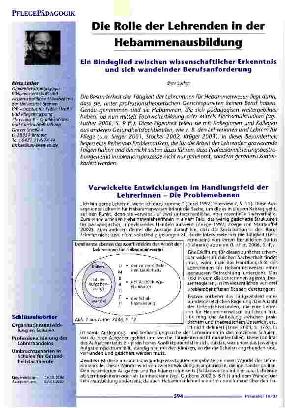Vorschauseite 1: Die Rolle der Lehrenden in der Hebammenausbildung