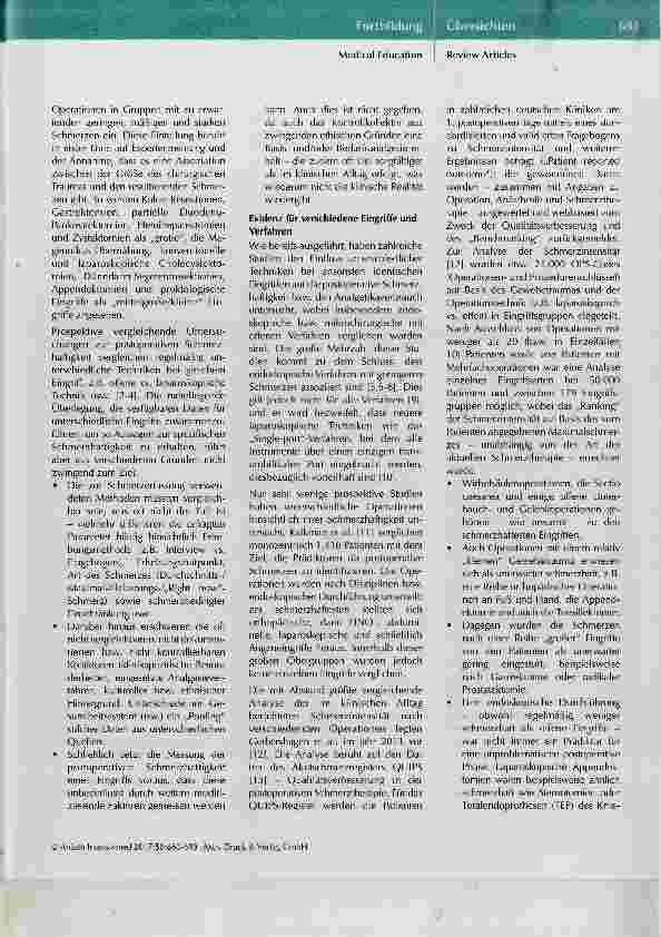 Vorschauseite 2: Schmerzintensität und -therapie nach operativen Eingriffen