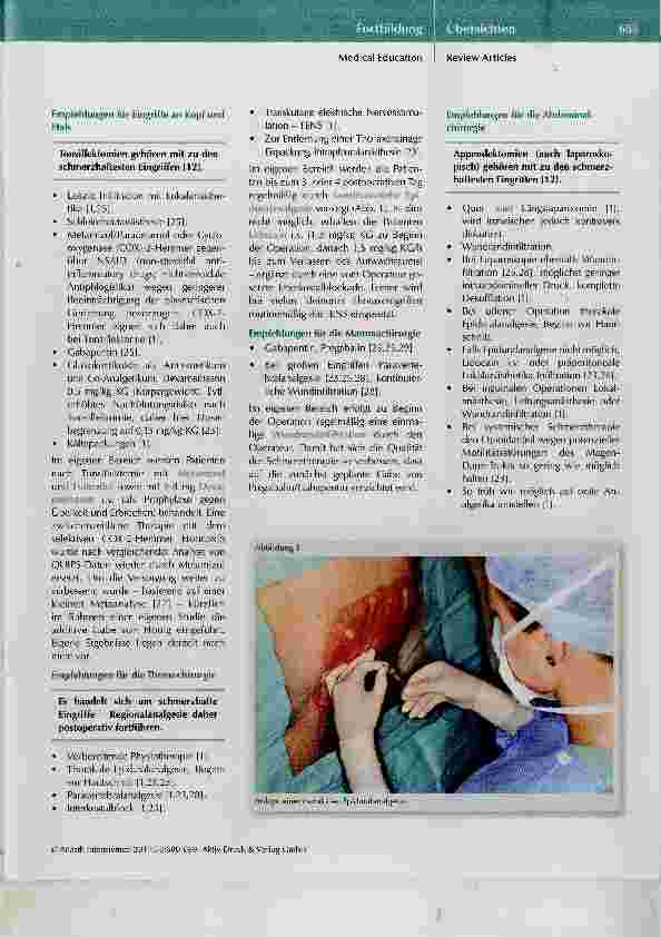 Vorschauseite 6: Schmerzintensität und -therapie nach operativen Eingriffen