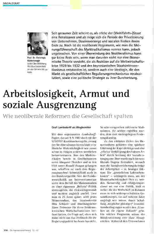 Vorschauseite 1: Arbeitslosigkeit, Armut und soziale Ausgrenzung