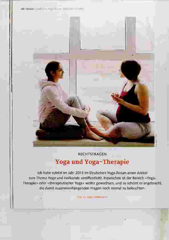 Vorschauseite 1: Yoga und Yoga-Therapie